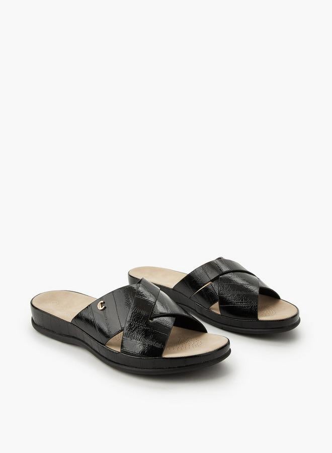 Le Confort Women Textured Cross Strap Sandals - Image 2